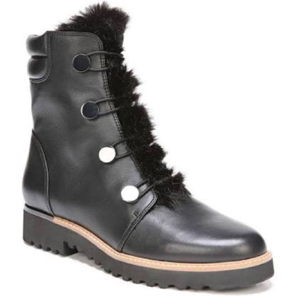 NWB Franco Sarto Crown Boots (fauxfur/leather)